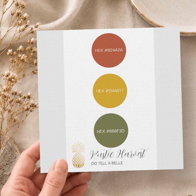 Convites Paleta de Cores de Casamento de Colheita Rústica (rustic harvest fall wedding colors)