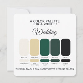 Convites Paleta de Cores de Casamento de Inverno 2026 Cartã