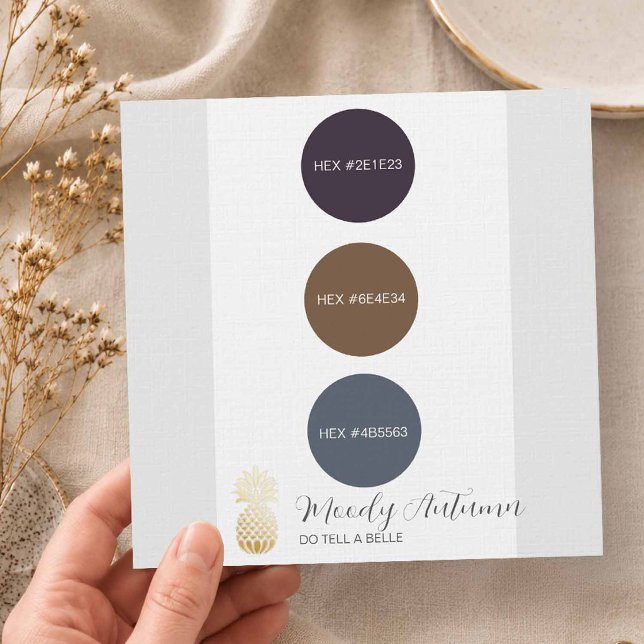 Convites Paleta de Cores de Casamento de Outono Mal-humorad (Moody autumn fall wedding colors)