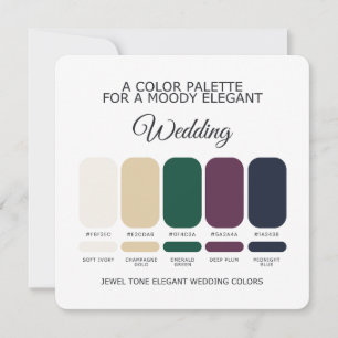 Convites Paleta de Cores de Casamento Elegante em Tons Prec