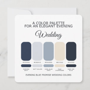 Convites Paleta de Cores de Casamento Evening Blue Casament