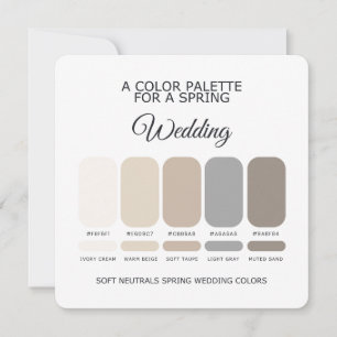 Convites Paleta de Cores de Casamento Primavera Neutras Sua