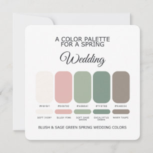 Convites Paleta de Cores de Casamento Primavera Verde Sage