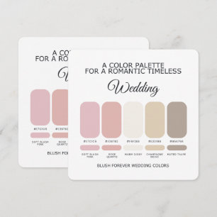Convites Paleta de Cores de Casamento Rosa Bege Romântico