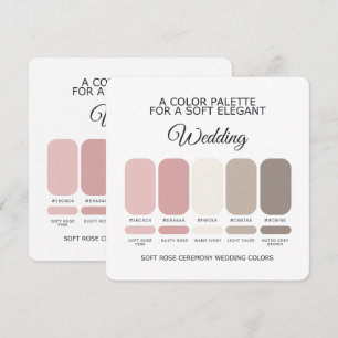 Convites Paleta de Cores de Casamento Rosa Suave Elegante