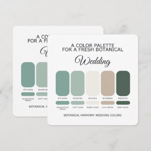 Convites Paleta de Cores de Casamento Verde Botânico Jardim