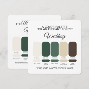 Convites Paleta de Cores de Casamento Verde Floresta