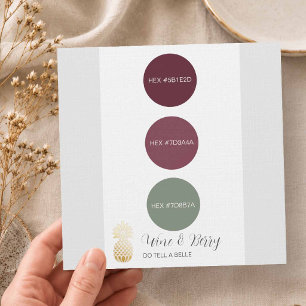 Convites Paleta de Cores de Casamento Vinho & Frutas Vermel