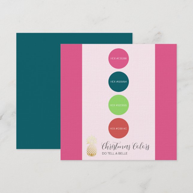 Convites Paleta de cores de Natal feliz e brilhante (Frente/Verso)