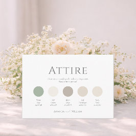 Convites Paleta de Cores de Traje de Noiva Verde Sage Minim