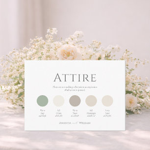 Convites Paleta de Cores de Traje de Noiva Verde Sage Minim