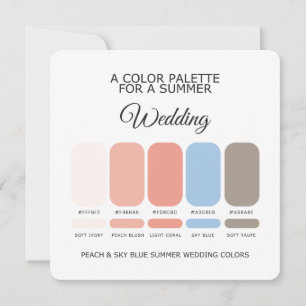 Convites Paleta de Cores para Casamento de Verão 2026 Cartã