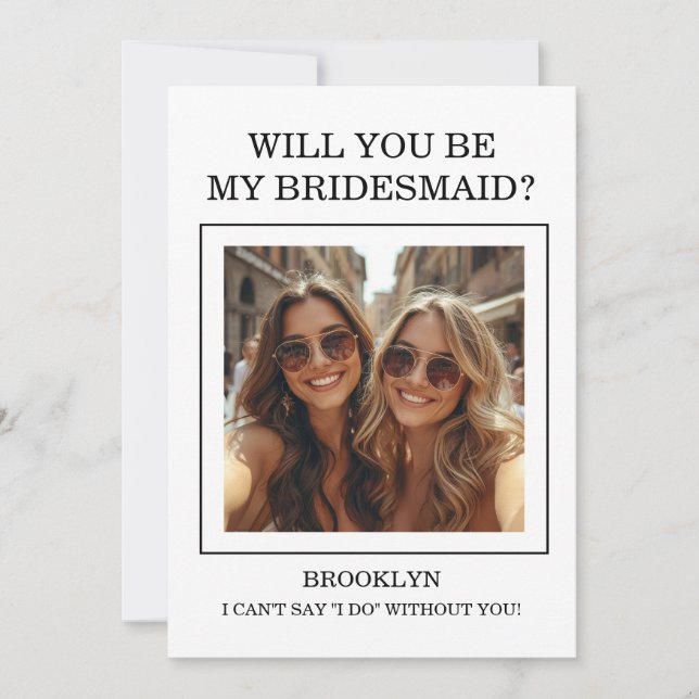 Convites Paleta de Cores Proposta de Dama de Honra "Você Se (Frente)