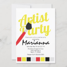 Paleta de Festa de Artista Aniversário Amarelo Ver