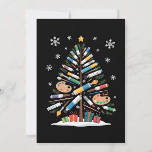 Convites Paleta de Pincel de Pintura de Árvore de Natal Art
