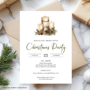 Convites Paleta Natural Chic Bege Festa de Natal Minimalist