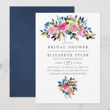 Paletas de Cores Modernas Floral Bridal Shower em