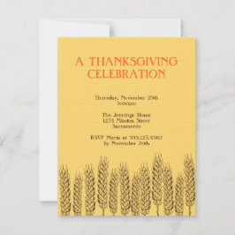 Convites Paletas de trigo, campo amarelo natural Ação de Gr