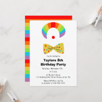 Palhaço com Rainbow Wig Personalizado Aniversário