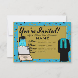 Convites Palhaço de Graduação e Invitos Azuis Leve