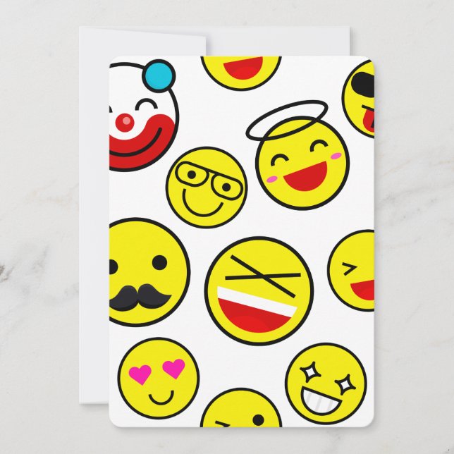Convites palhaço engraçado emojis (Frente)
