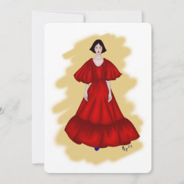 Convites Palhaço vermelho romântico com estilo amarelo suav