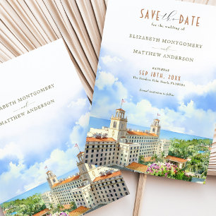 Convites Palm Beach Salve a placa de data O recurso de alto