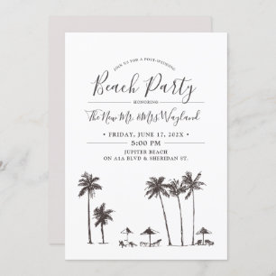 Convites Palm Breeze   Festa Poste de Casamento de Praia