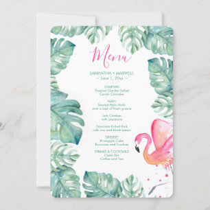 Convites Palm De Aquarela Deixa O Menu Tropical Flamingo Ro