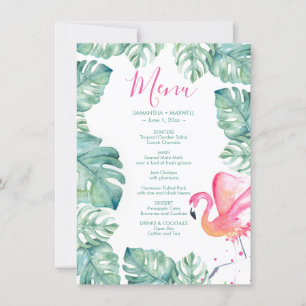 Convites Palm De Aquarela Deixa O Menu Tropical Flamingo Ro