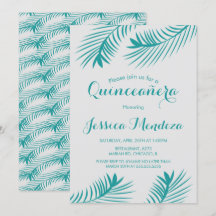 Palm Leaf Greenery Quinceañera Sweet 16