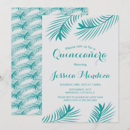 Convites Palm Leaf Greenery Quinceañera Sweet 16