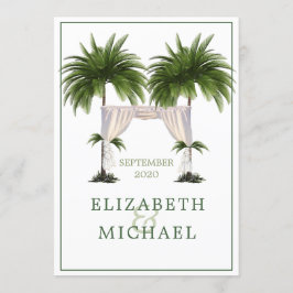 Convites Palm Moderno Elegante de Chuppah