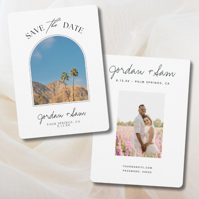 Convites Palm Primavera Palm Tree Weding Date (Salvar data) (Palm Springs Save the Date
)