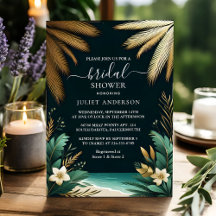 Palm Tree Beach Green E Dourado Chá de panela