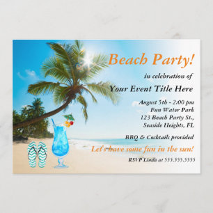 Convites Palm Tree Cocktail Adult's Beach Party