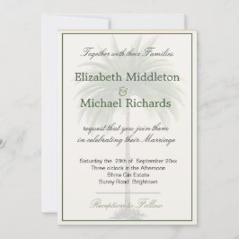 Convites Palm Tree Elegante Moderna Concurso de casamento C