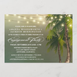 Convites Palm Tree Festas de noivado Tropicais
