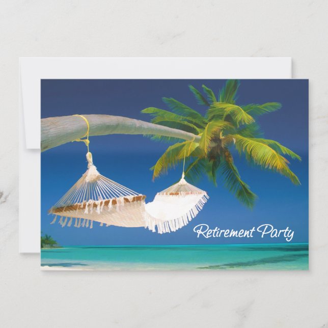 Convites Palm Tree, Ocean & Hammock (Frente)