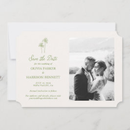 Convites Palm Tree Photo Wedding Save the Date