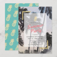 Palm Tree & Pineapple Summer Party Aniversário