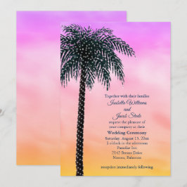 Convites Palm Tree Sunrise Invitation