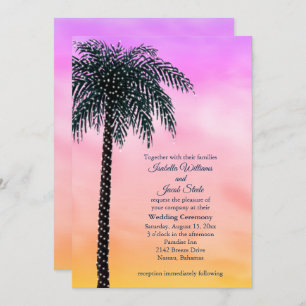 Convites Palm Tree Sunrise Invitation