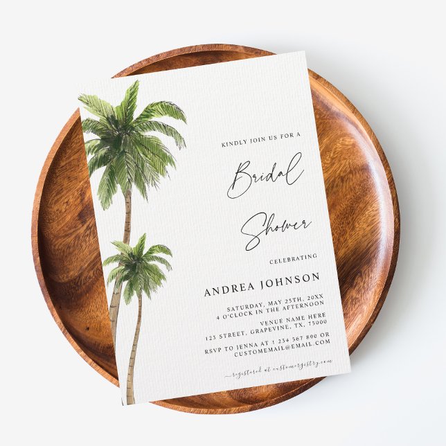 Convites Palm Tree Tropical Destination Boho Bridal Shower (Criador carregado)