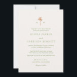 Convites Palm Tree Tropical Wedding Invitation<br><div class="desc">Tropical palm wedding invitation designed for a stylish destination celebration. This elegant minimalist design blends modern botanical aesthetics with timeless typography, perfect for the relaxed yet sophisticated bride planning a beach, island, or garden wedding. Style it with linen envelopes, palm leaf décor, and soft sage green details for a cohesive...</div>