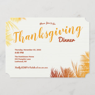 Convites Palma Deixa Colunas de outonoJanto de Ação de Graç