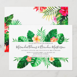 Convites Palma Tropical Moderna Deixa Casamento Floral