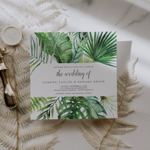 Convites Palma Tropical Selvagem Casamento De Casamento Qua