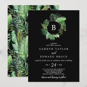 Convites Palma tropical selvagem Casamento por Monograma