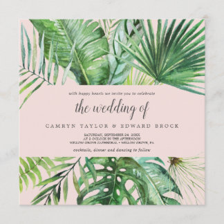 Convites Palma tropical selvagem | Casamento Quadrado Esmag
